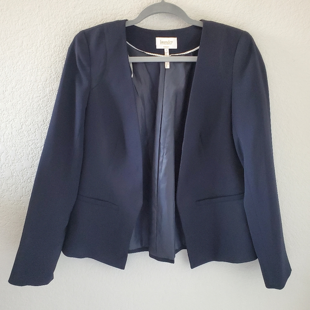 Laundry by Shelli Segal basic black open blazer